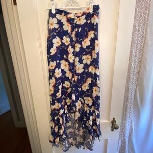 Floral high low skirt